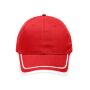 6 Panel Piping Cap red/white