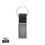 Luxe PU sleutelhanger RCS gerecycled zinc alloy, zwart Luxe PU sleutelhanger RCS gerecycled zinc alloy, zwart