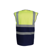 Tweekleurig veiligheidshesje Hi Vis Yellow / Navy M