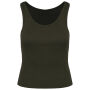 Ecologische geribde damestop Organic Khaki XS