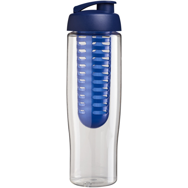 H2O Active® Tempo 700 ml sportfles en infuser met flipcapdeksel - Transparant/Blauw