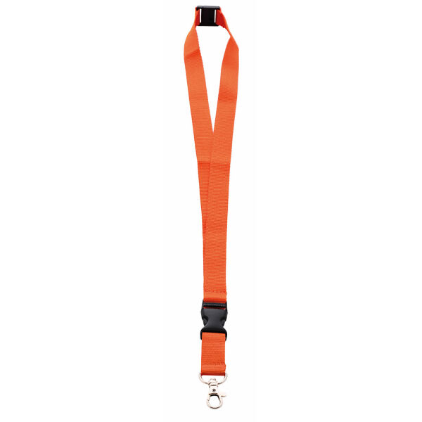 Onbedrukt Keycord met buckle en safety clip - oranje