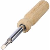 Rubberhout schroevendraaierset Leni bruin