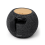 BANDINI Draadloze ronde speaker van RPET en bamboe - zwart