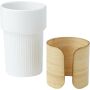 Fika 340 ml beker met bamboe hoes - Wit Fika 340 ml beker met bamboe hoes - Wit