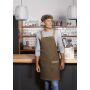 LS 38 Bib Apron Urban-Look with Cross Straps and Pocket - cinnamon - Stck