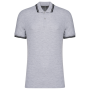 Herenpolo met korte mouwen en contrasterende bies Oxford Grey / Black XL