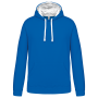 Sweater met contrasterende capuchon Light Royal Blue / White L