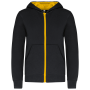 Kindersweatvest met capuchon Black / Yellow 12/14 jaar Kindersweatvest met capuchon Black / Yellow 12/14 jaar