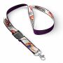 Afneembare polyester keycord met gesublimeerde satijnen overlay