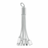 HUBLUE - 5-in-1 laadkabel sleutelhanger - Zilver
