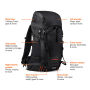 Nordic Drift Trail RCS backpack 33L, zwart, oranje