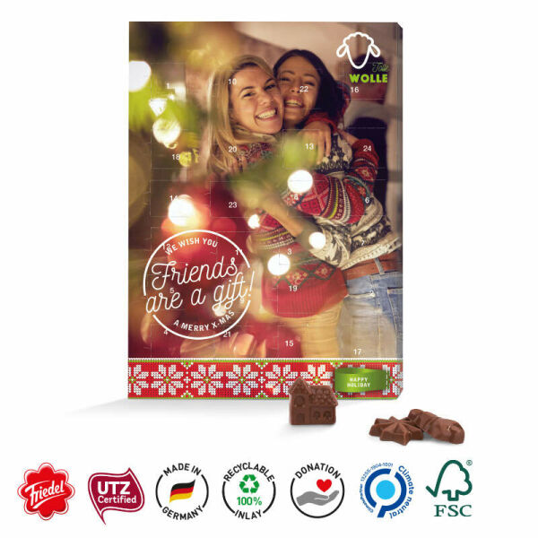 Wand adventskalender met chocolade