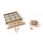 Grenenhouten mini Sudoku set Kenza bruin