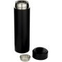 Taylor 450 ml double wall stainless steel flask with tea strainer - Black