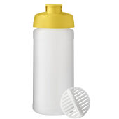 Baseline® Plus 500 ml sportfles met shaker bal - Geel/Mat helder