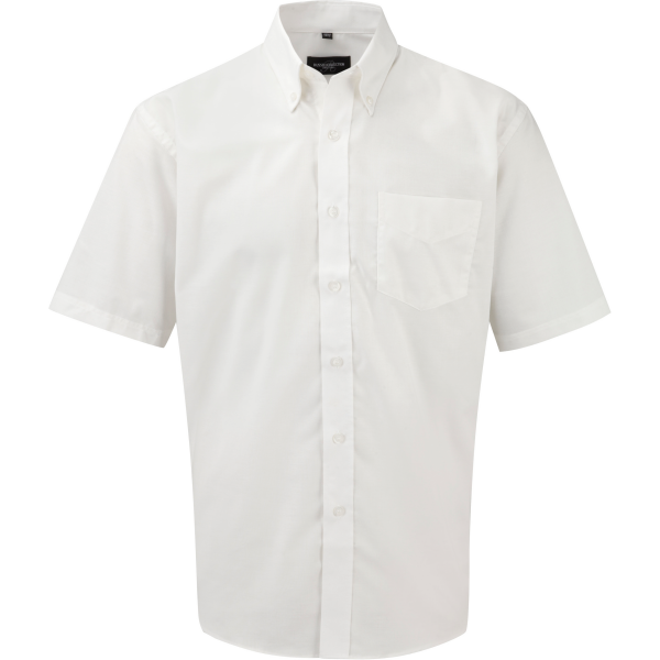Men's Short Sleeve Easy Care Oxford Shirt White XL Men's Short Sleeve Easy Care Oxford Shirt White XL
