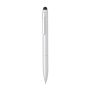 Kymi RCS-gecertificeerde gerecycled aluminium pen met stylus, zilver