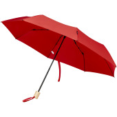 Birgit 21 tum vikbart och vindtätt paraply av återvunnen PET - Röd