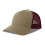 RAPPER COTTON-S, KHAKI/BURGUNDY, One size, ATLANTIS HEADWEAR