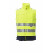 fluorescent yellow/navy blue