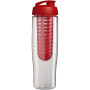 H2O Active® Tempo 700 ml sportfles en infuser met flipcapdeksel - Transparant/Rood