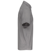 Overhemd in onderhoudsvriendelijk polykatoen-popeline korte mouwen heren Marl Storm Grey XL Overhemd in onderhoudsvriendelijk polykatoen-popeline korte mouwen heren Marl Storm Grey XL