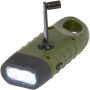 Helios recycled plastic solar dynamo flashlight with carabiner - Army green