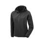 3-laagse gerecycleerde softshell met capuchon voor dames black XS