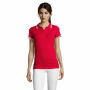 PASADENA WOMEN - PASADENA dames polo 200g - XXL - Rood/Wit