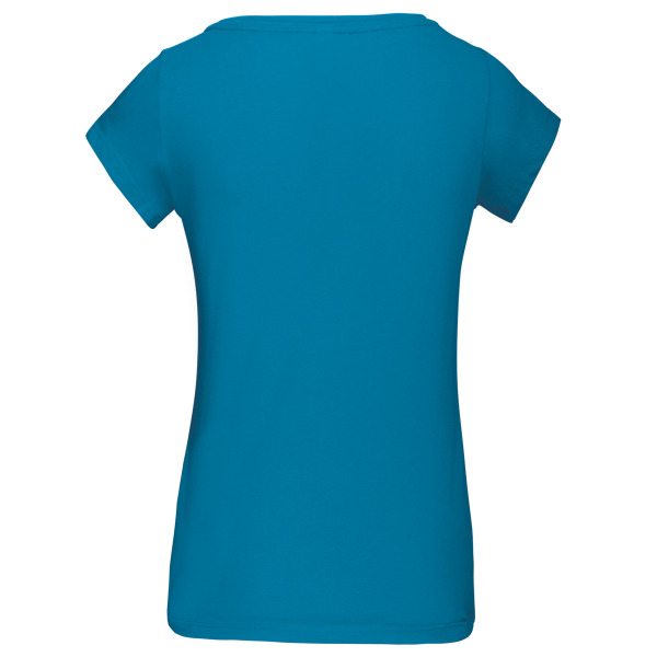 Dames-t-shirt korte mouwen met boothals Tropical Blue S