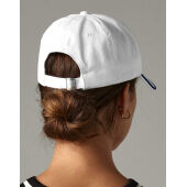 Authentic 5 Panel Cap - Piped Peak - White/French Navy - One Size Authentic 5 Panel Cap - Piped Peak - White/French Navy - One Size