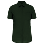Overhemd in onderhoudsvriendelijk polykatoen-popeline korte mouwen dames Forest Green 3XL
