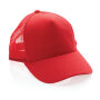 Impact AWARE™ 5 panel recycled katoenen truckercap, rood