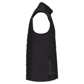 Bodywarmer Day To Day in twee stoffen Black / Kelly Green S