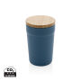 GRS gecertificeerd gerecycled PP mok met bamboe deksel, blauw