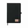 CORDI NOTE - A5 RPET corduroy notitieboek - Zwart