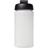 Baseline® Plus 500 ml sportfles met flipcapdeksel - Transparent/Zwart