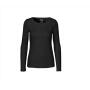 LADIES LONG SLEEVE TEE-SHIRT, BLACK, XXL, NEUTRAL