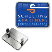 Metalen badge 40 x 30 mm met fc bedrukking
