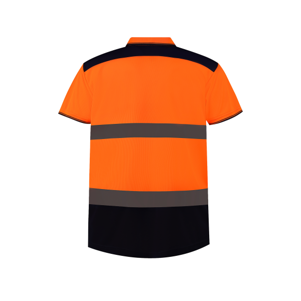 Tweekleurige veiligheidspolo Hi Vis Orange / Navy XXL Tweekleurige veiligheidspolo Hi Vis Orange / Navy XXL