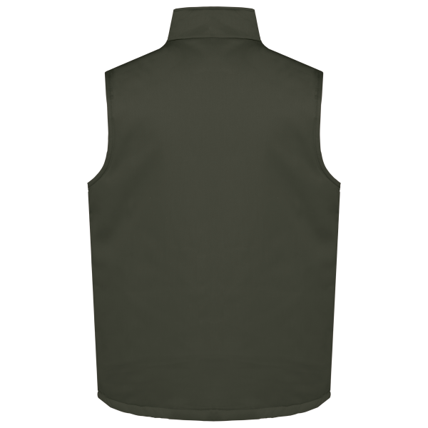 Gewatteerde uniseks bodywarmer van polykatoen multizakken Dark Khaki XS Gewatteerde uniseks bodywarmer van polykatoen multizakken Dark Khaki XS