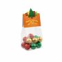 Blokzakje met kopkaartje in eigen vorm met ca. 80 gram chocolade Kerstballen Blokzakje met kopkaartje in eigen vorm met ca. 80 gram chocolade Kerstballen