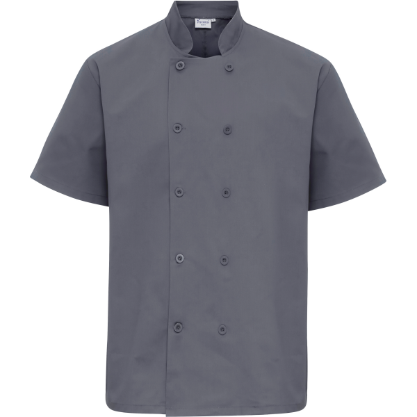 Short Sleeve Chefs Jacket Steel XS Short Sleeve Chefs Jacket Steel XS