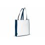 Schoudertas non-woven 75g/m² - Wit / Donkerblauw