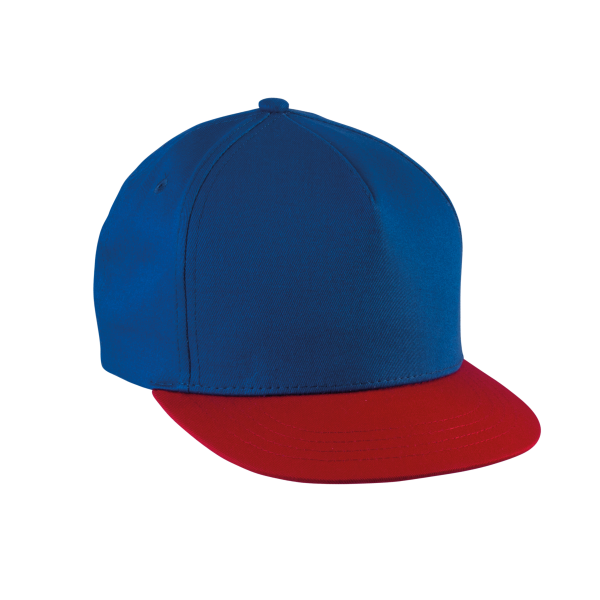 Snapback Kinderpet - 5 Panelen Royal Blue / Red One Size Snapback Kinderpet - 5 Panelen Royal Blue / Red One Size