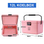 Brisby Koelbox - Frigobox - 12L - ROZE – Incl. Ergonomisch draaghandvat - Dividers - Snijplanken - Tot maximaal 40 uur isolatie - Incl. 2 koelelementen van 200ml