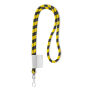 Polyester 2-kleurige koord-lanyard met full color label