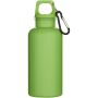 Oregon 400 ml solid colour RCS recycled plastic water bottle with carabiner - Apple green Oregon 400 ml solid colour RCS recycled plastic water bottle with carabiner - Apple green