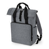 Recycled Twin Handle Roll-Top Laptop Backpack - Black - One Size Recycled Twin Handle Roll-Top Laptop Backpack - Black - One Size